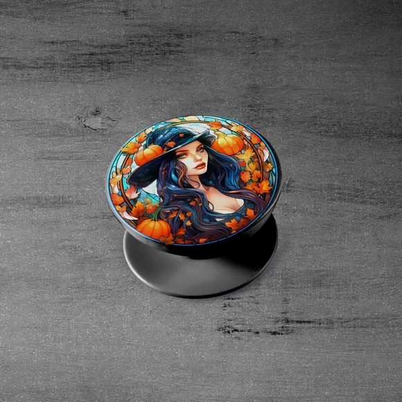 Fall Leaves and Halloween Pumpkins Cell Phone Womn Pop Sockets Swappable PopGrip - Picture 4 of 13
